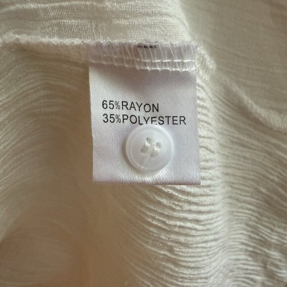 Diosun Women’s White Ivory Long Sleeve Button-Down Shirt Casual 2X - Picture 3 of 9